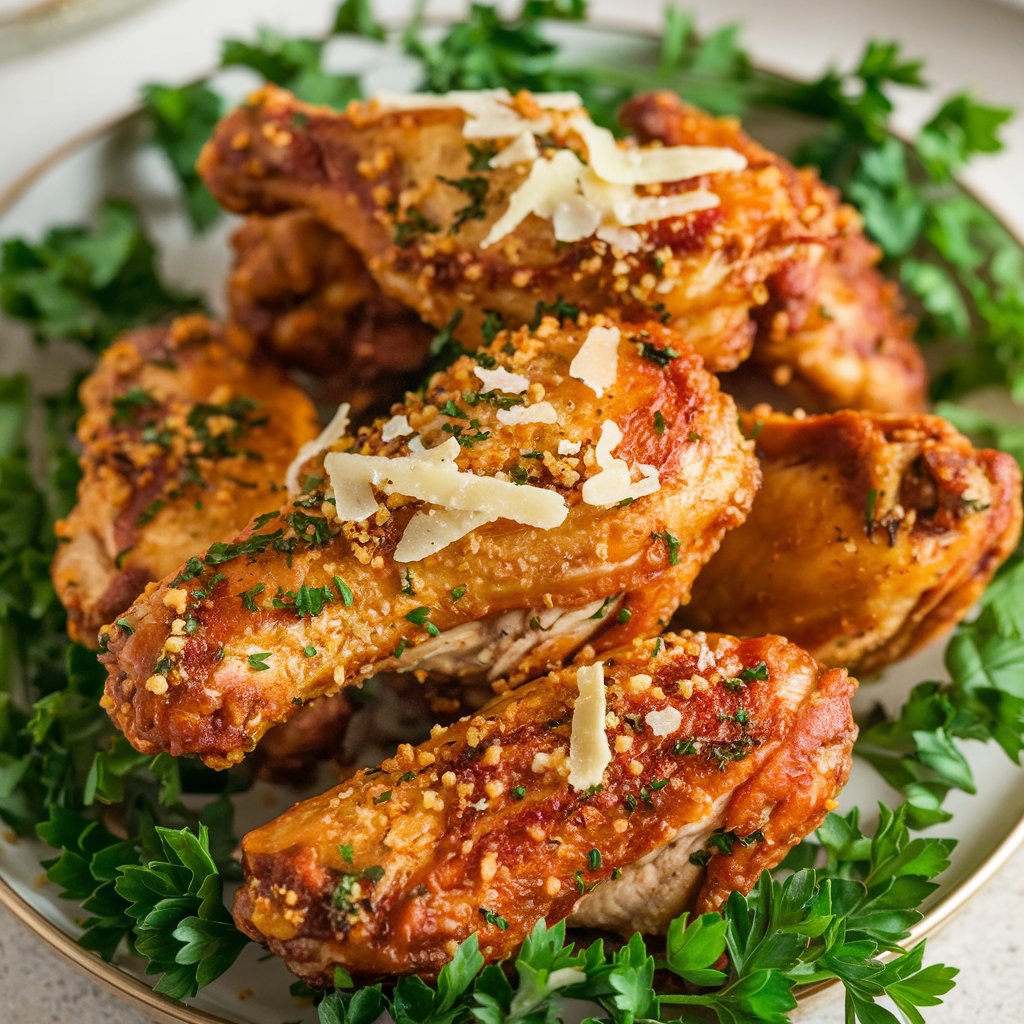 Crispy Baked Chicken Wings with Garlic Parmesan