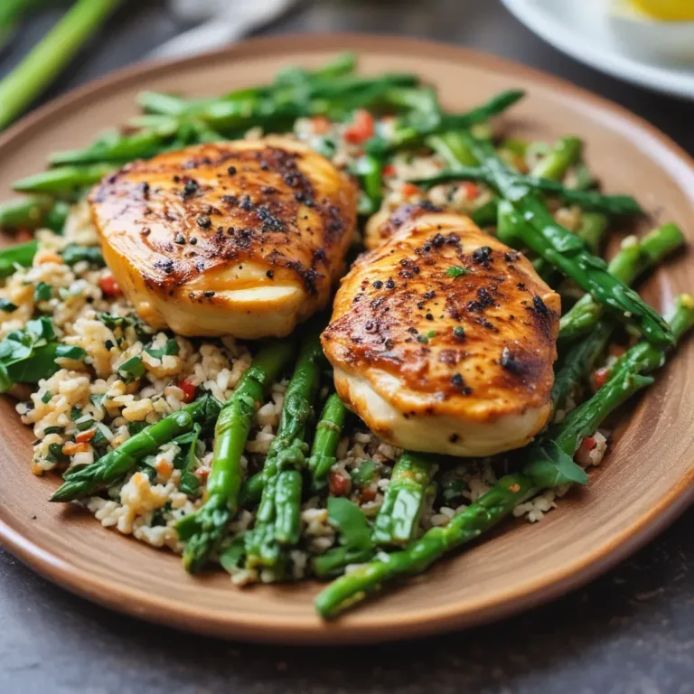 Grilled Lemon Chicken with Quinoa and Asparagus