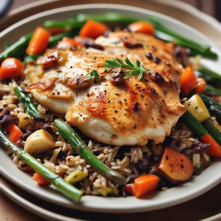 Lemon Garlic Chicken with Provencal Vegetables and Wild Rice