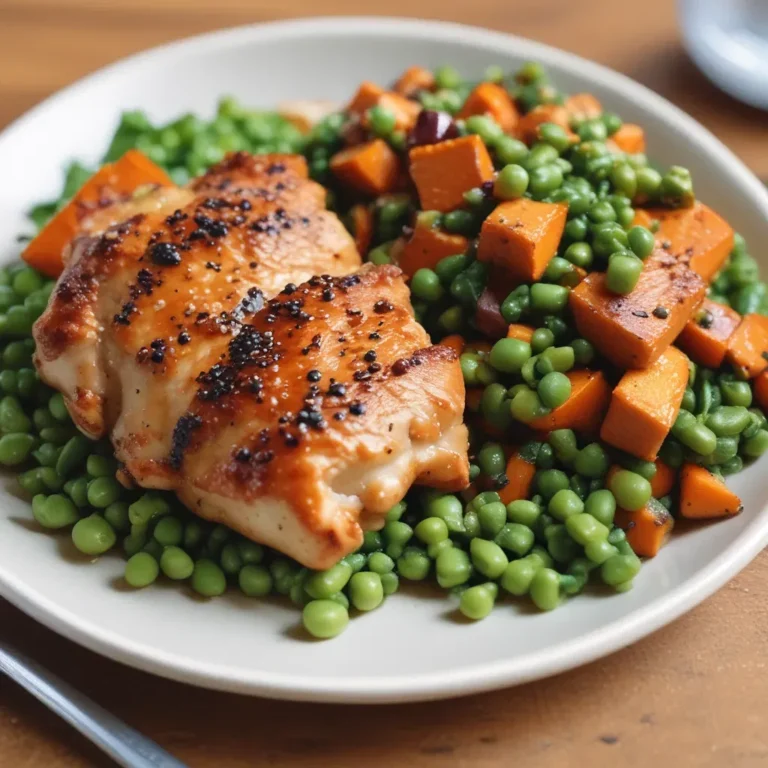 Sesame Chicken Thighs with Roasted Sweet Potatoes