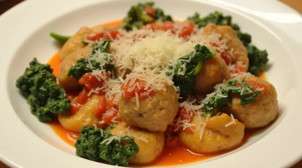 Slow Cooker Tuscan Chicken Meatballs With Gnocchi. www.chickenrecipez.com