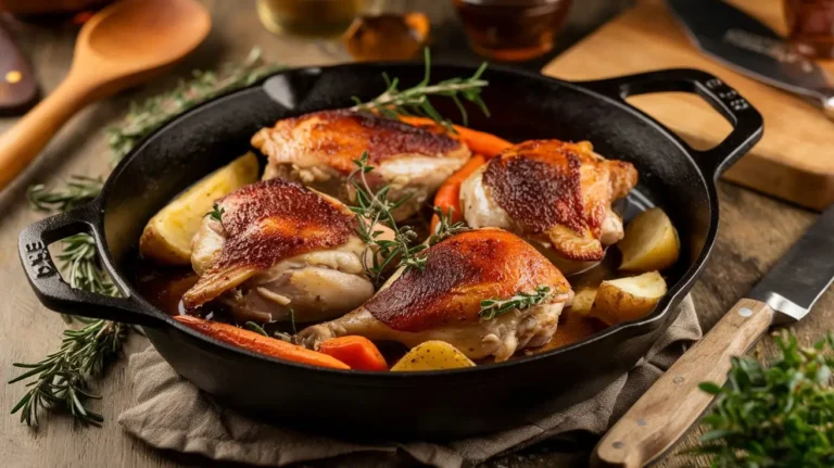 Braised Chicken in the Oven with Crispy Skin Recipe