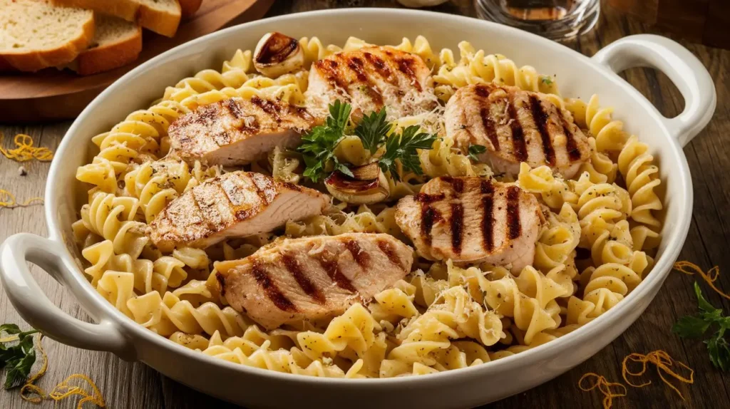 Garlic Parmesan Chicken Pasta .